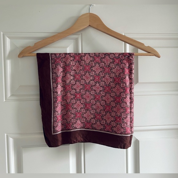 Liberty of London Accessories - Vintage 1960-70’s LIBERTY of London Silk Scarf Made In England Brown/Red/Pink